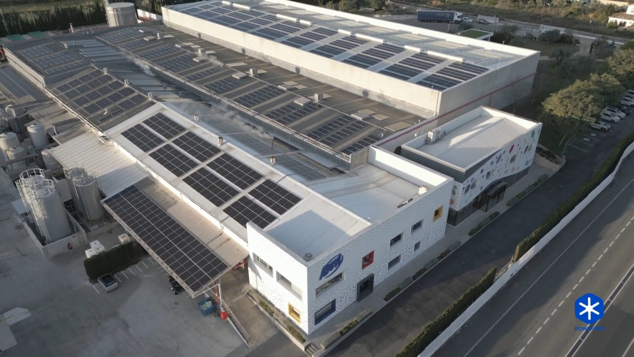 Vísta aéra de la fábrica de Asevi en Xàbia